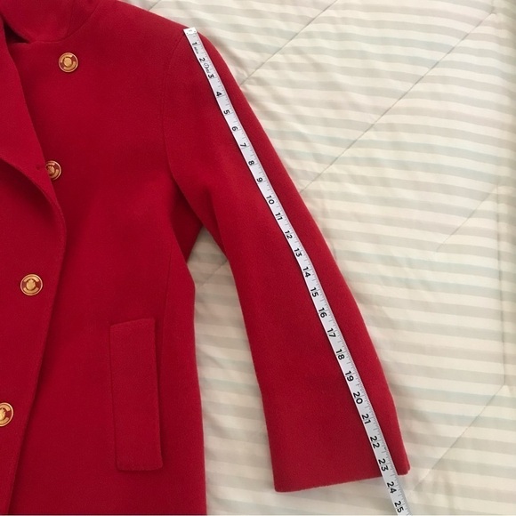 Vintage Fleurette Red Cashmere Double Breasted Peacoat Union Made S-M - Picture 9 of 17